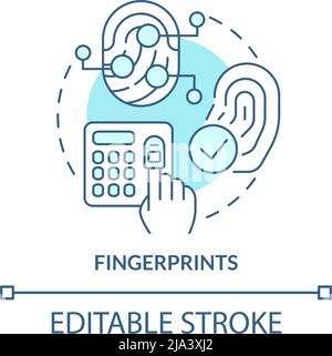 Fingerprints turquoise concept icon Stock Vector