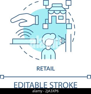 Retail turquoise concept icon Stock Vector
