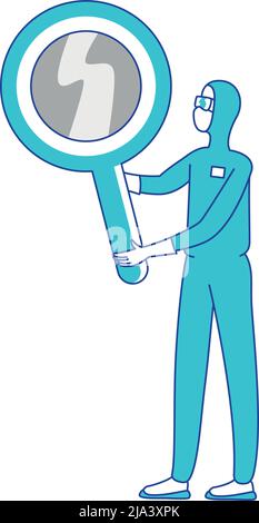 Researcher semi flat color vector character Stock Vector