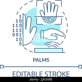 Palms turquoise concept icon Stock Vector