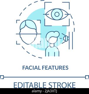 Facial features turquoise concept icon Stock Vector