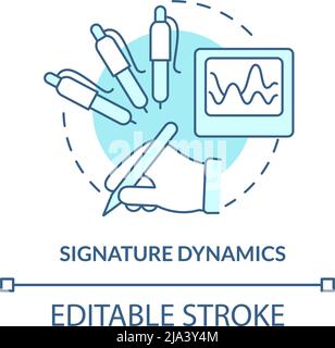 Signature dynamics turquoise concept icon Stock Vector