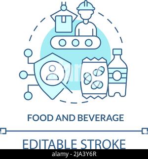 Food and beverage turquoise concept icon Stock Vector