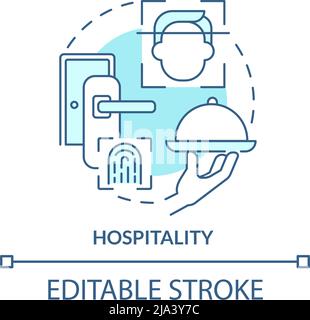 Hospitality turquoise concept icon Stock Vector