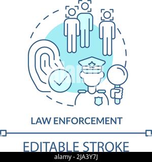 Law enforcement turquoise concept icon Stock Vector