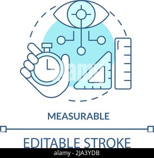 Measurable turquoise concept icon Stock Vector