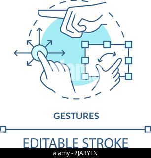 Gestures turquoise concept icon Stock Vector