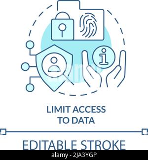 Limit access to data turquoise concept icon Stock Vector