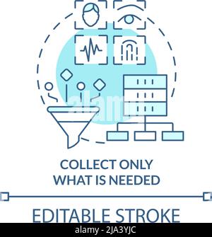 Collect only what is needed turquoise concept icon Stock Vector