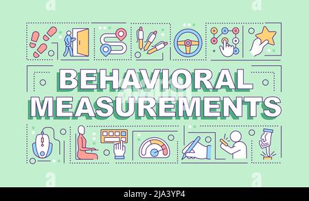 Behavioral measurements word concepts green banner Stock Vector