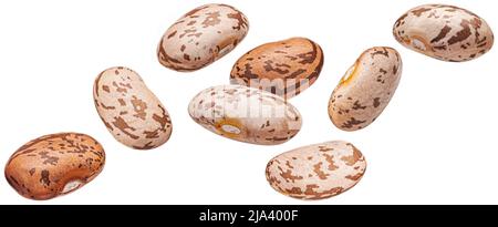 Falling pinto beans isolated on white background Stock Photo