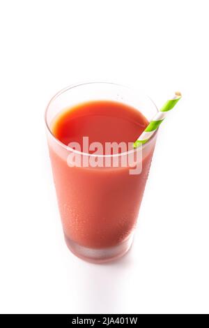 Fresh watermelon juice isolated on white background Stock Photo
