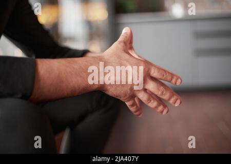 cropped image of a business man pondering new ideas. Stock Photo