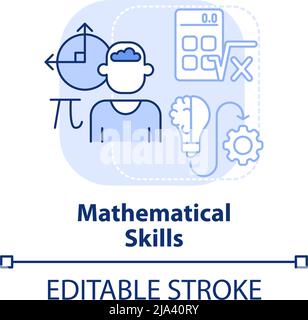 Mathematical skills light blue concept icon Stock Vector