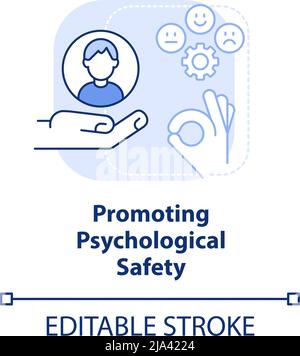 Promoting psychological safety light blue concept icon Stock Vector