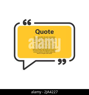 Quote bubbles in flat style. Dialog banner vector illustration on isolated background. Quotation message sign business concept. Stock Vector