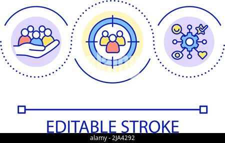Focus on human engagement loop concept icon Stock Vector