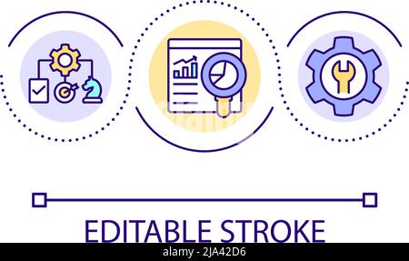 Adopting digital tools loop concept icon Stock Vector