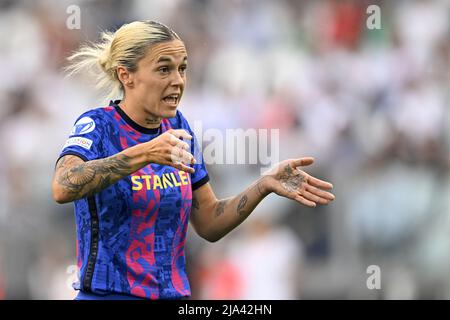 TURIN - Maria Pilar Leon of FC Barcelona women during the UEFA Women's Champions League Final between Barcelona FC and Olympique Lyon at the Juventus Stadium on May 21, 2022 in Turin, Italy. ANP | DUTCH HEIGHT | GERRIT FROM COLOGNE Stock Photo