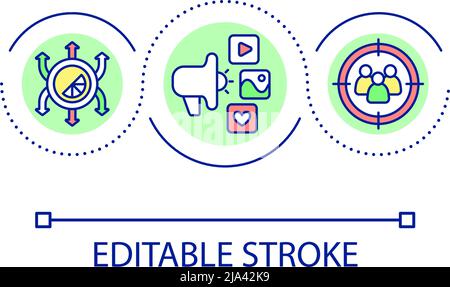 Targeted advertising loop concept icon Stock Vector