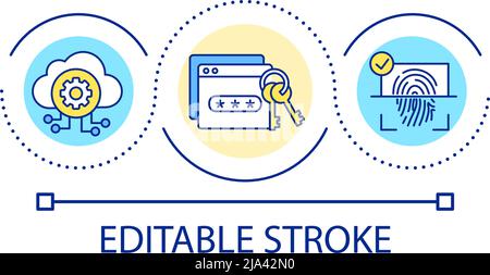Cyber security loop concept icon Stock Vector