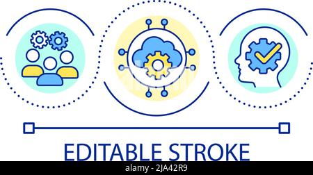 Personal and team cloud storage loop concept icon Stock Vector