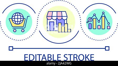 Ecommerce profits statistics loop concept icon Stock Vector