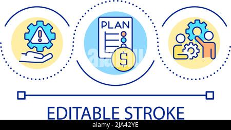 Risks in financial planning loop concept icon Stock Vector