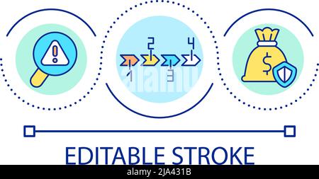 Steps of financial planning process loop concept icon Stock Vector