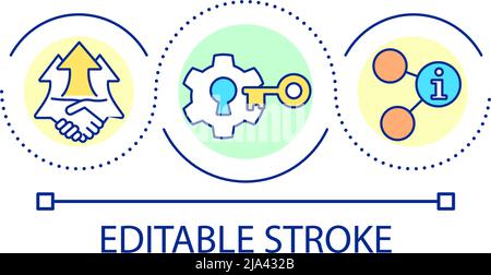 Cooperation for solving problems loop concept icon Stock Vector