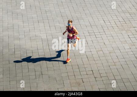 Kazan, Russia - May 15, 2022: runner athlete running during Kazan Marathon Stock Photo