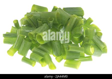 Green chopped onion isolated on white background Stock Photo