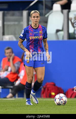 TURIN - Maria Pilar Leon of FC Barcelona women during the UEFA Women's Champions League Final between Barcelona FC and Olympique Lyon at the Juventus Stadium on May 21, 2022 in Turin, Italy. ANP | DUTCH HEIGHT | GERRIT FROM COLOGNE Stock Photo