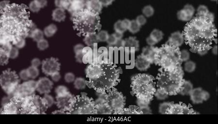 Image of virus cells over dna strand Stock Photo