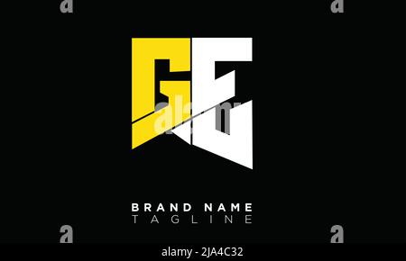 GE Alphabet letters Initials Monogram logo Stock Vector