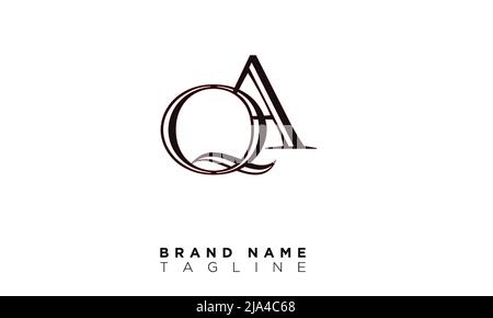 QA Alphabet letters Initials Monogram logo Stock Vector