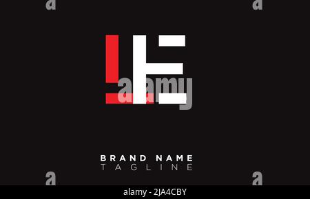 LE Alphabet letters Initials Monogram logo Stock Vector