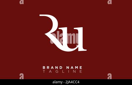 RU Alphabet letters Initials Monogram logo Stock Vector
