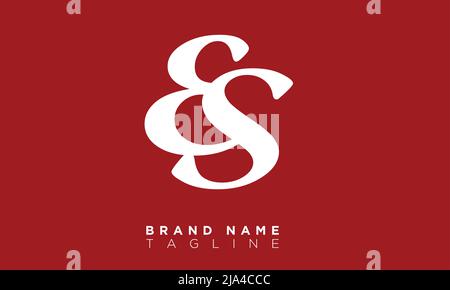 ES Alphabet letters Initials Monogram logo Stock Vector
