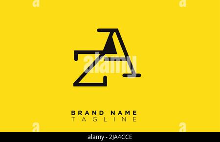 ZA Alphabet letters Initials Monogram logo Stock Vector