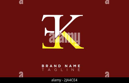 EK Alphabet letters Initials Monogram logo Stock Vector
