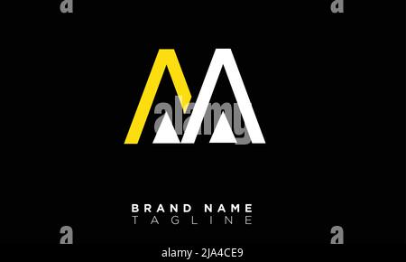 AM Alphabet letters Initials Monogram logo Stock Vector