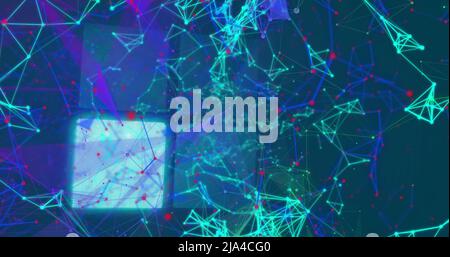 Image of data processing over shapes Stock Photo
