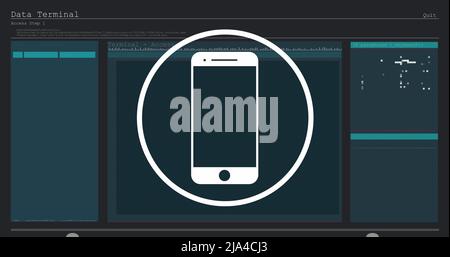 Image of data processing over smartphone Stock Photo