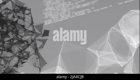 Image of data processing over white background Stock Photo