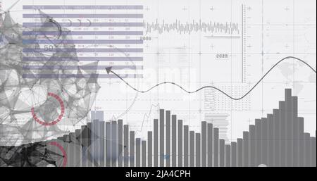 Image of data processing over white background Stock Photo