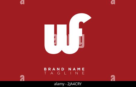 WF Alphabet letters Initials Monogram logo Stock Vector