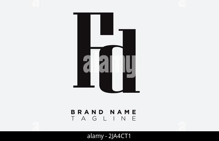 FD Alphabet letters Initials Monogram logo Stock Vector
