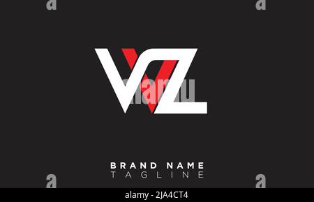 WZ Alphabet letters Initials Monogram logo Stock Vector