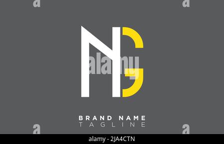 NG Alphabet letters Initials Monogram logo Stock Vector